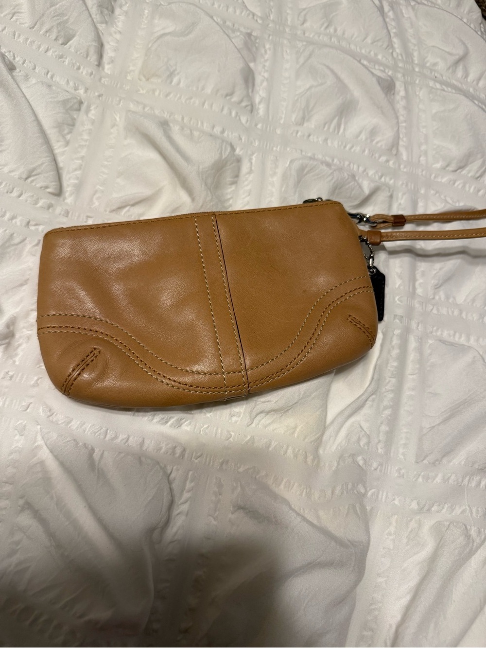 Coach Cognac Leather Buckle Wristlet Clutch - SoHo - Picture 6 of 7